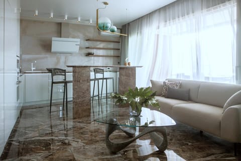 Photo of the whole room, Seating area