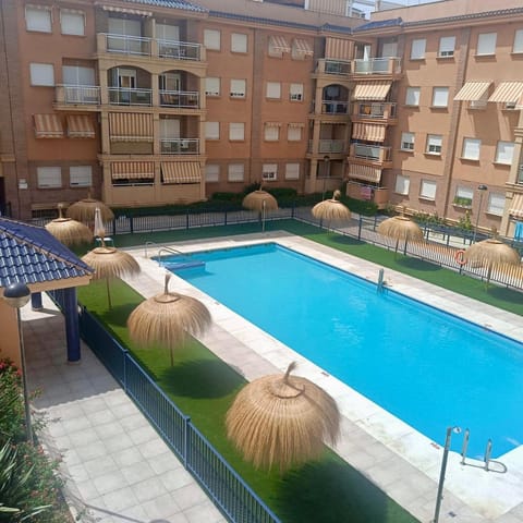 Property building, Patio, Day, Swimming pool