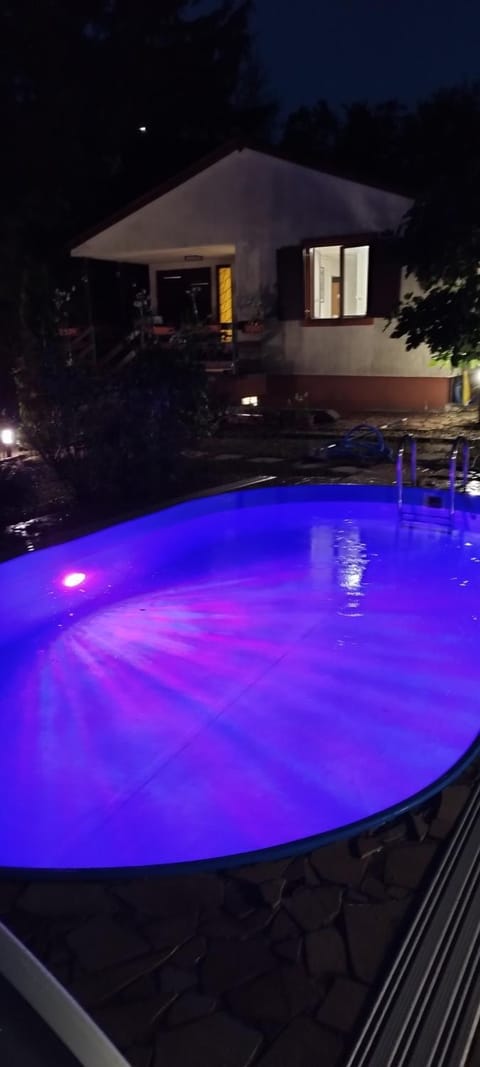 Night, Pool view, Swimming pool