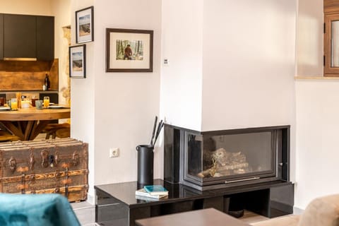 Living room, fireplace