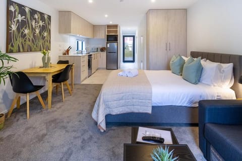 Bed, Kitchen or kitchenette, Living room, Photo of the whole room, Dining area