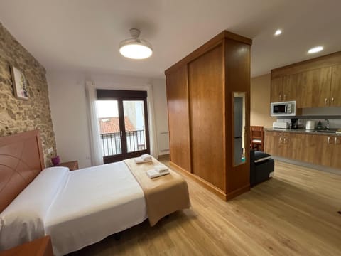 Bed, Kitchen or kitchenette, Photo of the whole room, Bedroom, oven, stove, wardrobe