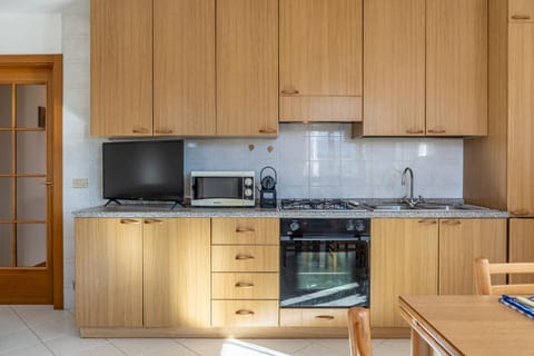 Kitchen or kitchenette, dishwasher, oven, stove