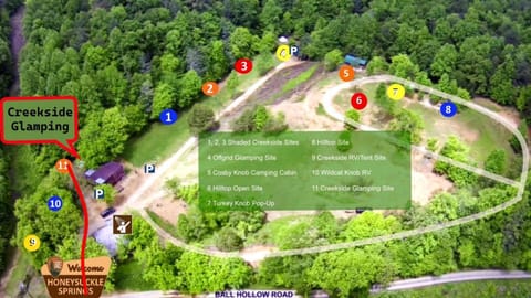 Creekside Glamping Heaven with Comfy Interior in Cosby, Tennessee Luxury tent in Cosby