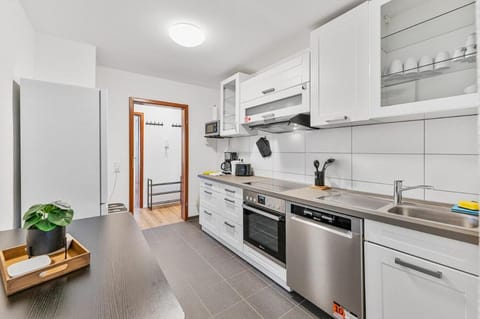 Kitchen or kitchenette, dishwasher, oven, stove