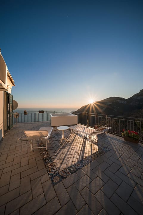 View (from property/room), Balcony/Terrace, Swimming pool, Sunset, sunbed