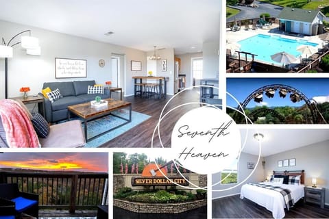 Natural landscape, Living room, Text overlay, Pool view, Swimming pool