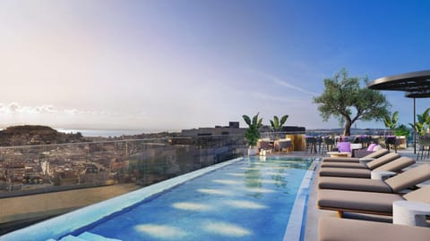 Restaurant/places to eat, View (from property/room), Balcony/Terrace, Lounge or bar, Dining area, Sea view, Swimming pool