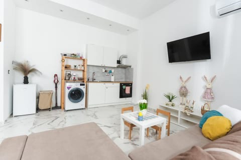 Communal lounge/ TV room, TV and multimedia, Kitchen or kitchenette, Living room, Seating area, minibar, washing machine, dryer, air conditioner