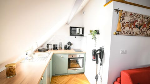 Kitchen or kitchenette, oven, stove