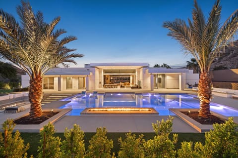 Night, Pool view, Swimming pool
