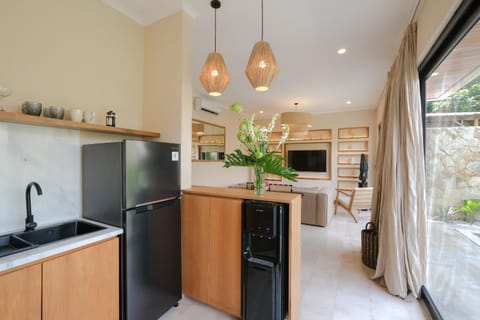 Kitchen or kitchenette, dishwasher, stove