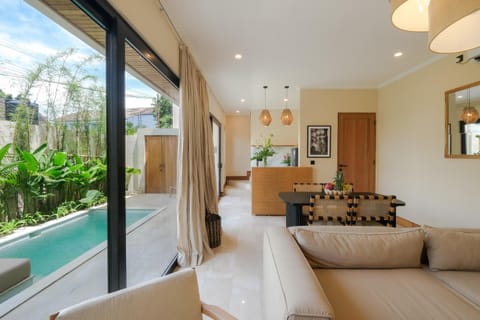 Living room, Seating area, Pool view, Swimming pool
