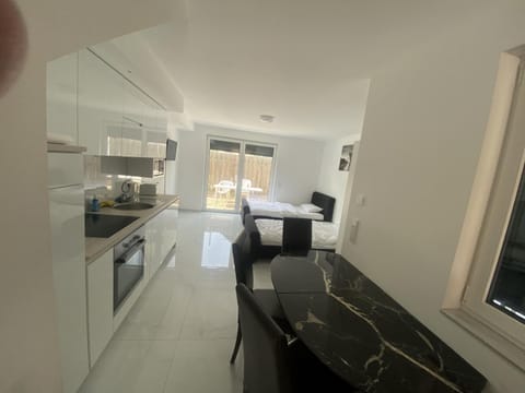 Bed, Kitchen or kitchenette, Living room, Photo of the whole room, Seating area, Dining area, dishwasher, oven, stove