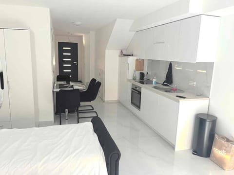 Bed, Kitchen or kitchenette, Photo of the whole room, Dining area, Bedroom, oven, stove, wardrobe