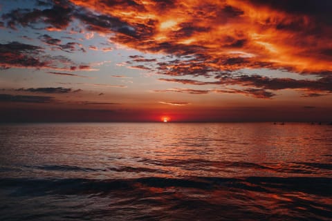 Natural landscape, Beach, Sea view, Sunset