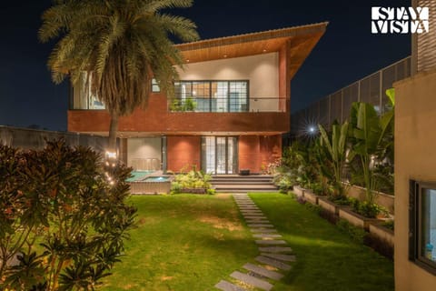 Property building, Night, Garden view