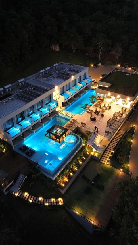 Night, Pool view, Swimming pool