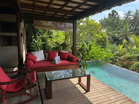 Patio, Balcony/Terrace, Seating area, Pool view