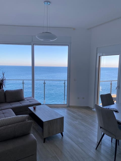 View (from property/room), Living room, Seating area, Sea view