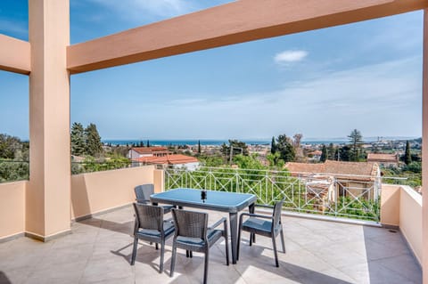 Property building, Patio, Day, Natural landscape, View (from property/room), Balcony/Terrace, Dining area, Garden view, Mountain view, Sea view, Quiet street view