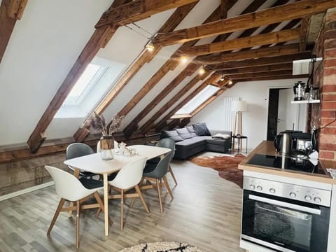 Kitchen or kitchenette, Living room, Seating area, Dining area, oven, stove, toaster
