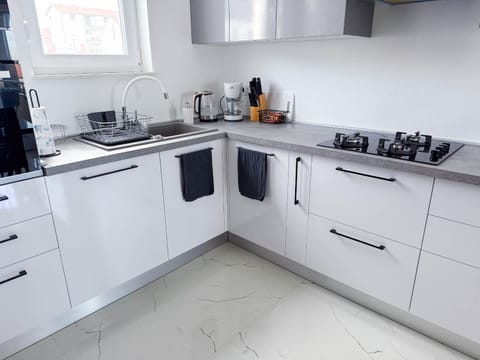 Kitchen or kitchenette, dishwasher, stove