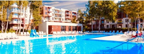Swimming pool, sunbed