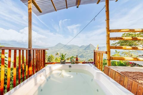 Day, Natural landscape, Hot Tub, View (from property/room), Balcony/Terrace, Mountain view, Swimming pool