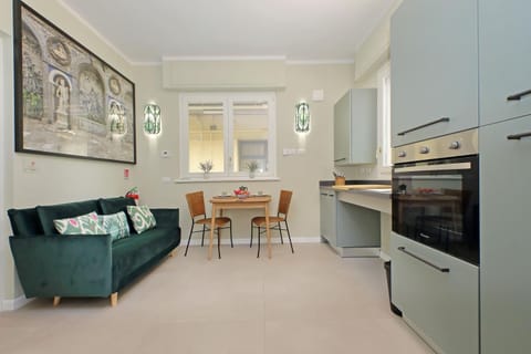 Kitchen or kitchenette, Living room, Dining area, stove