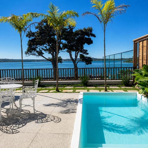 Patio, Natural landscape, Lake view, Pool view, Swimming pool
