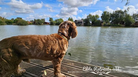 Elite Retreats 4U Lakeside Hot Tub Log Cabin with the fishing peg at Tattershall Lakes Park Cabin in Tattershall