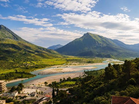 Nearby landmark, Day, Natural landscape, Bird's eye view, Mountain view, River view
