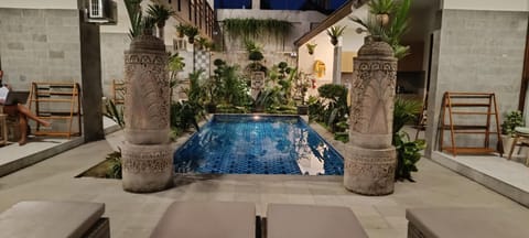 Property building, Pool view, Swimming pool, sunbed