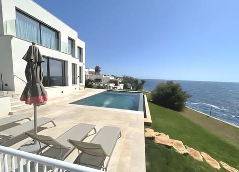 Property building, Living room, Swimming pool