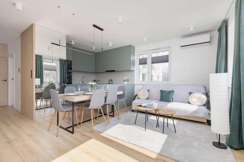 Kitchen or kitchenette, Living room, Dining area, air conditioner