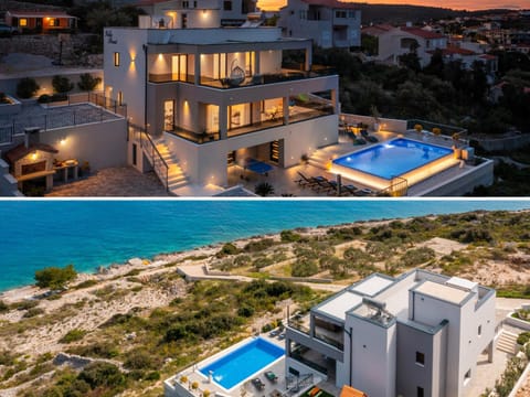 Property building, Off site, Day, Natural landscape, Bird's eye view, Summer, Garden, Pool view, Sea view, Street view, Swimming pool, Sunset, Parking, sunbed