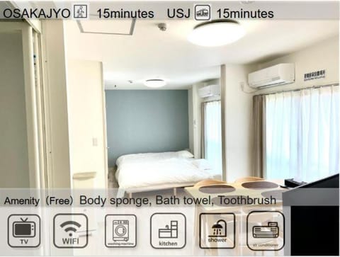 Bed, Photo of the whole room, Bedroom, Text overlay
