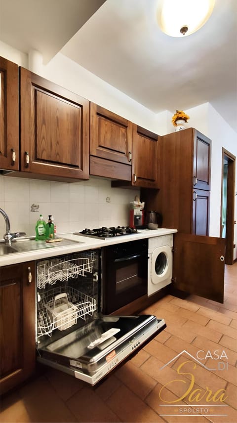 Kitchen or kitchenette, dishwasher, washing machine