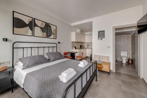 Bed, TV and multimedia, Kitchen or kitchenette, Photo of the whole room, Bedroom