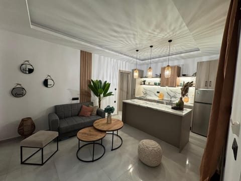Kitchen or kitchenette, Living room, Seating area