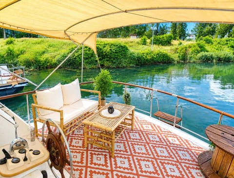 Patio, Natural landscape, River view