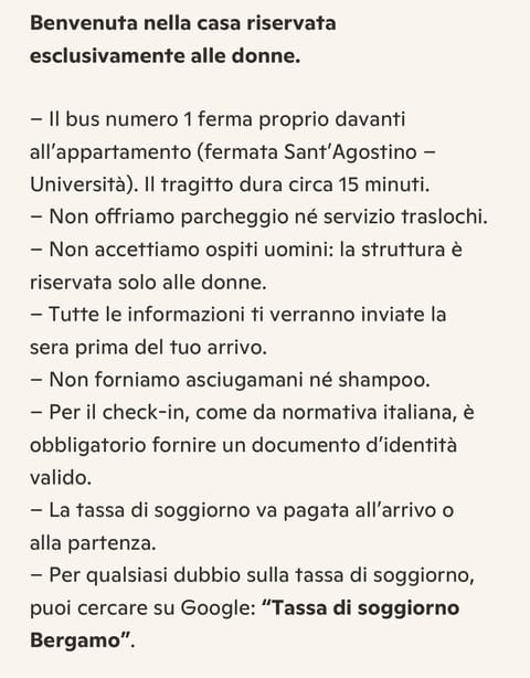 Just women solo donne non accetiamo gli uomi Apartment in Bergamo