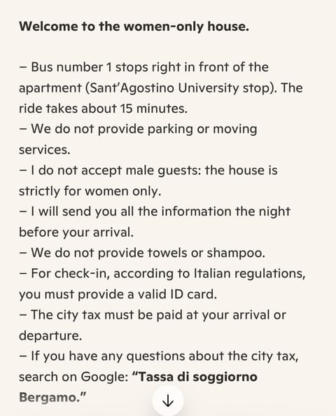 Just women solo donne non accetiamo gli uomi Apartment in Bergamo