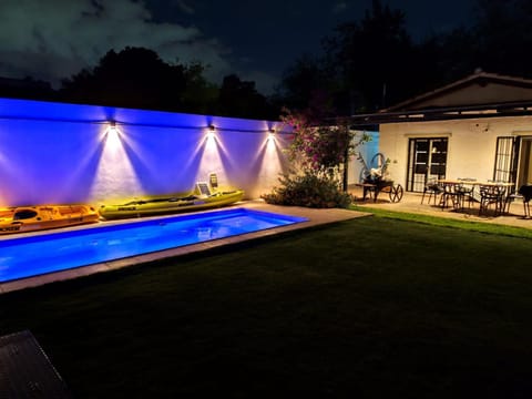 Off site, Night, Garden, Swimming pool