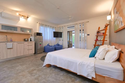 Bed, TV and multimedia, Kitchen or kitchenette, Bedroom