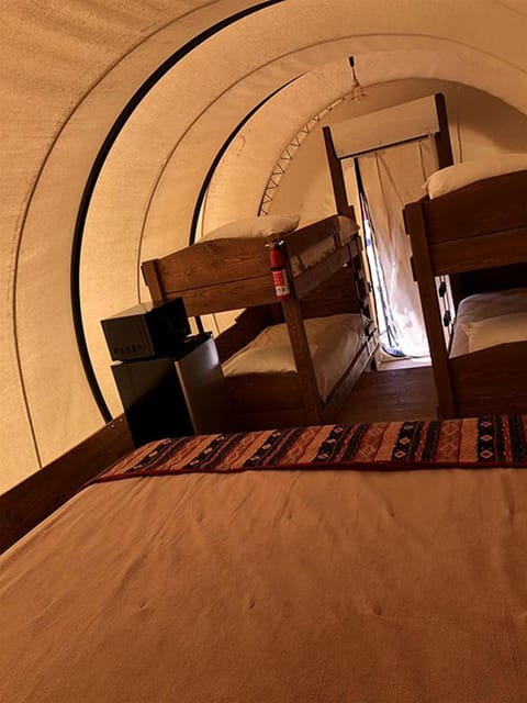 Rustic Conestoga Glamping Covered Wagon for Amazing Getaways to Oklahoma Farm House in Norman