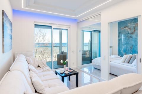 Seating area, Bedroom, Sea view