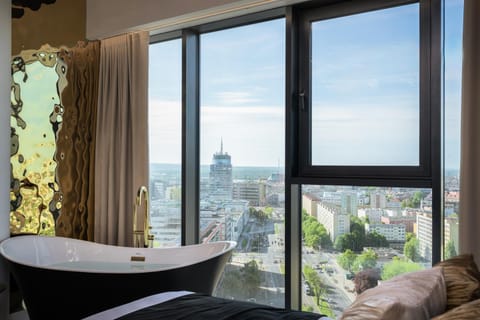 Seating area, City view