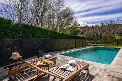 Patio, Pool view, Swimming pool, sunbed